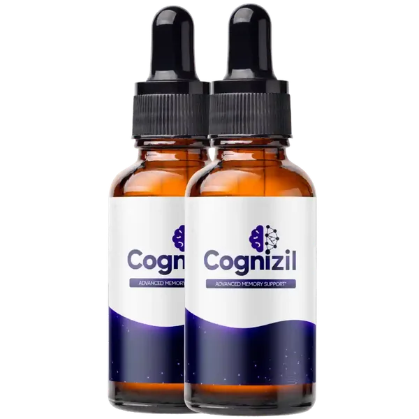 Two bottles of Cognizil liquid dropper supplement